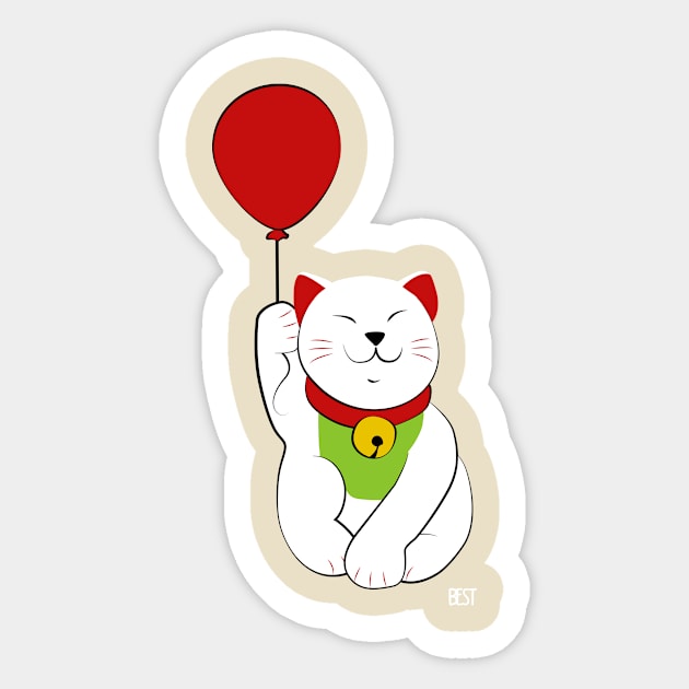 Lucky Cat Sticker by Rainbow is my favorite color